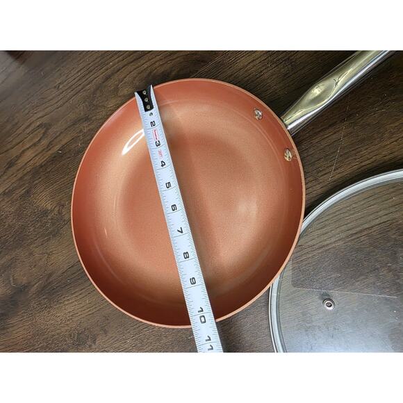 Copper Chef 10" Round Frying Pan w/ Glass Vented Lid Ceramic Non Stick Coating - Picture 11 of 16